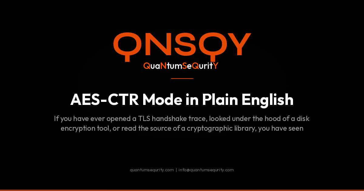 AES-CTR Mode in Plain English - QNSQY post-quantum encryption guide