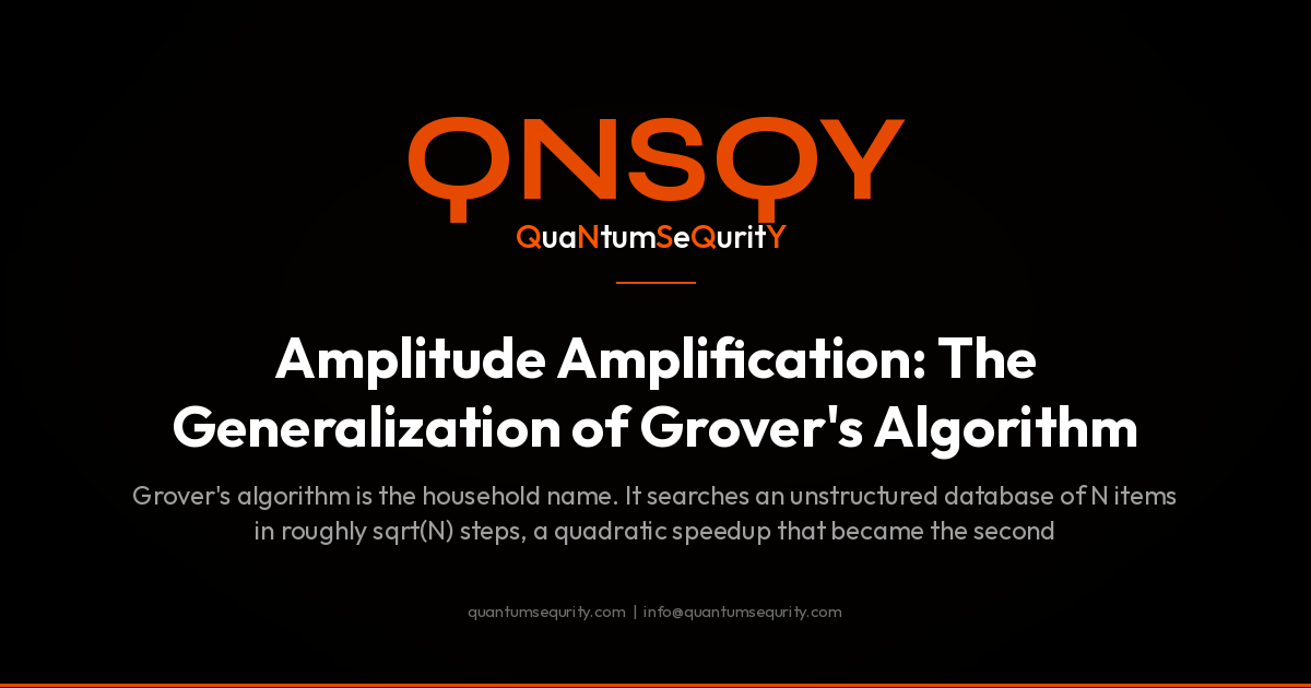 Amplitude Amplification: The Generalization of Grover's Algorithm - QNSQY post-quantum encryption guide