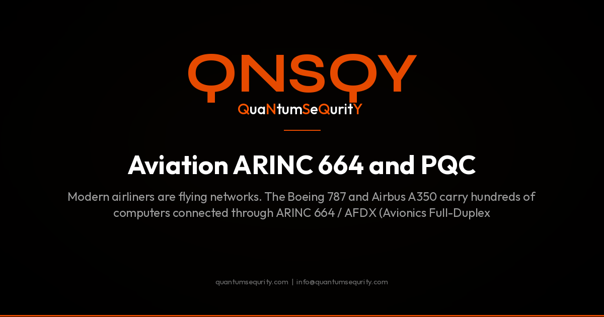 Aviation ARINC 664 and PQC - QNSQY post-quantum encryption guide