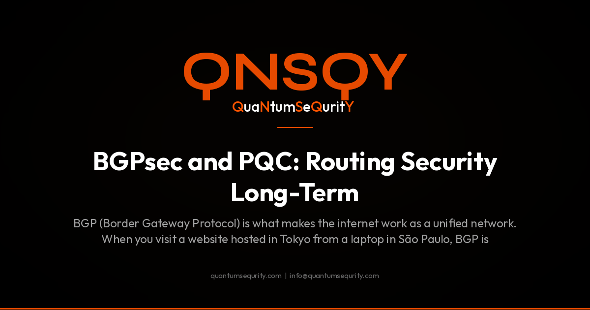 BGPsec and PQC: Routing Security Long-Term - QNSQY post-quantum encryption guide