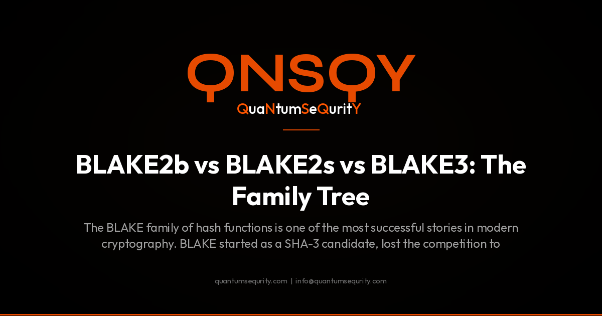 BLAKE2b vs BLAKE2s vs BLAKE3: The Family Tree - QNSQY post-quantum encryption guide
