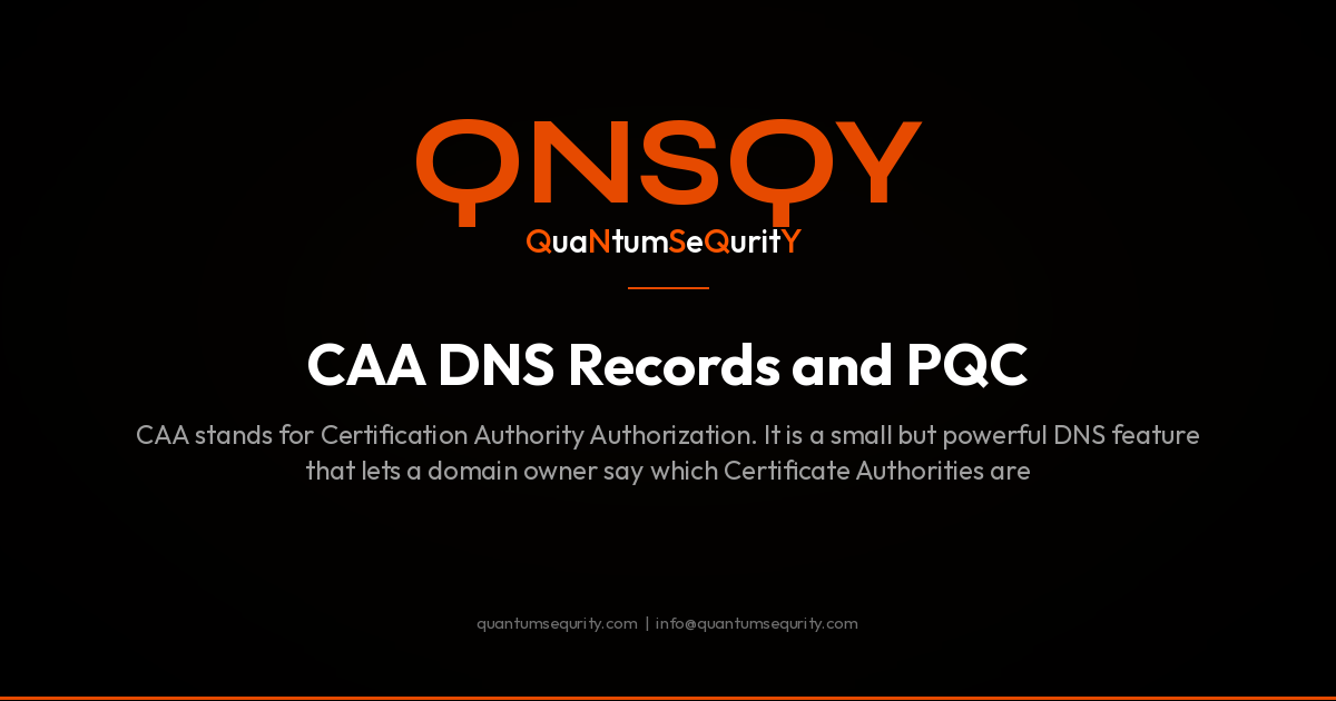 CAA DNS Records and PQC - QNSQY post-quantum encryption guide