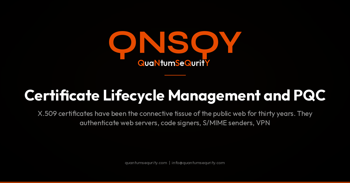 Certificate Lifecycle Management and PQC - QNSQY post-quantum encryption guide