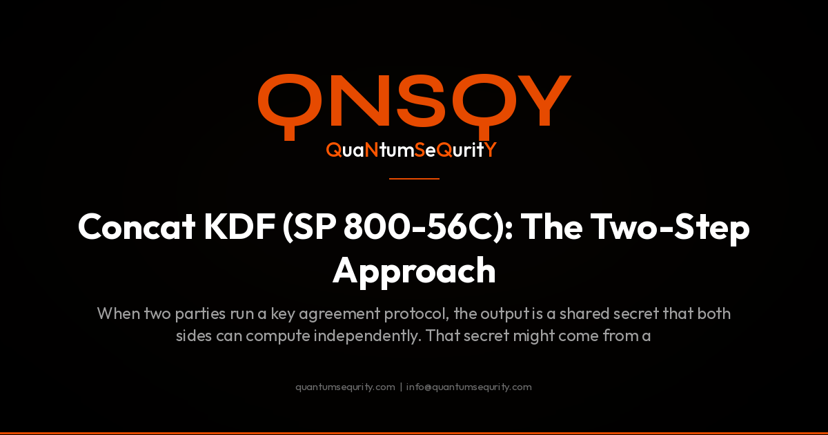 Concat KDF (SP 800-56C): The Two-Step Approach - QNSQY post-quantum encryption guide