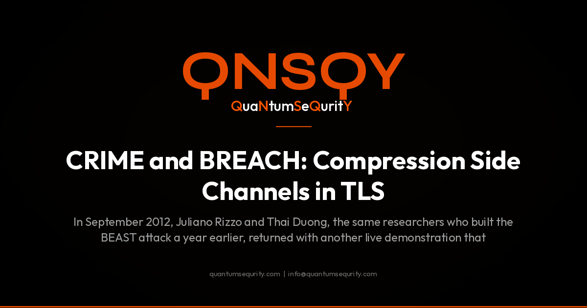 CRIME and BREACH: Compression Side Channels in TLS - QNSQY post-quantum encryption guide