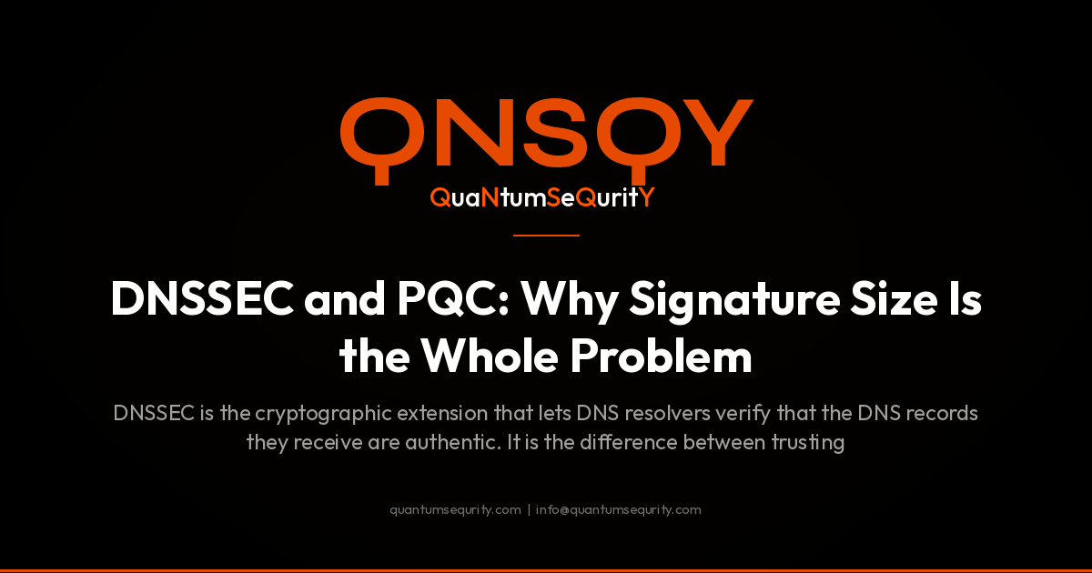 DNSSEC and PQC: Why Signature Size Is the Whole Problem - QNSQY post-quantum encryption guide