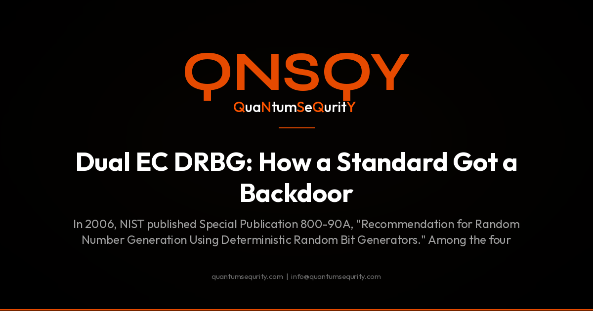 Dual EC DRBG: How a Standard Got a Backdoor - QNSQY post-quantum encryption guide