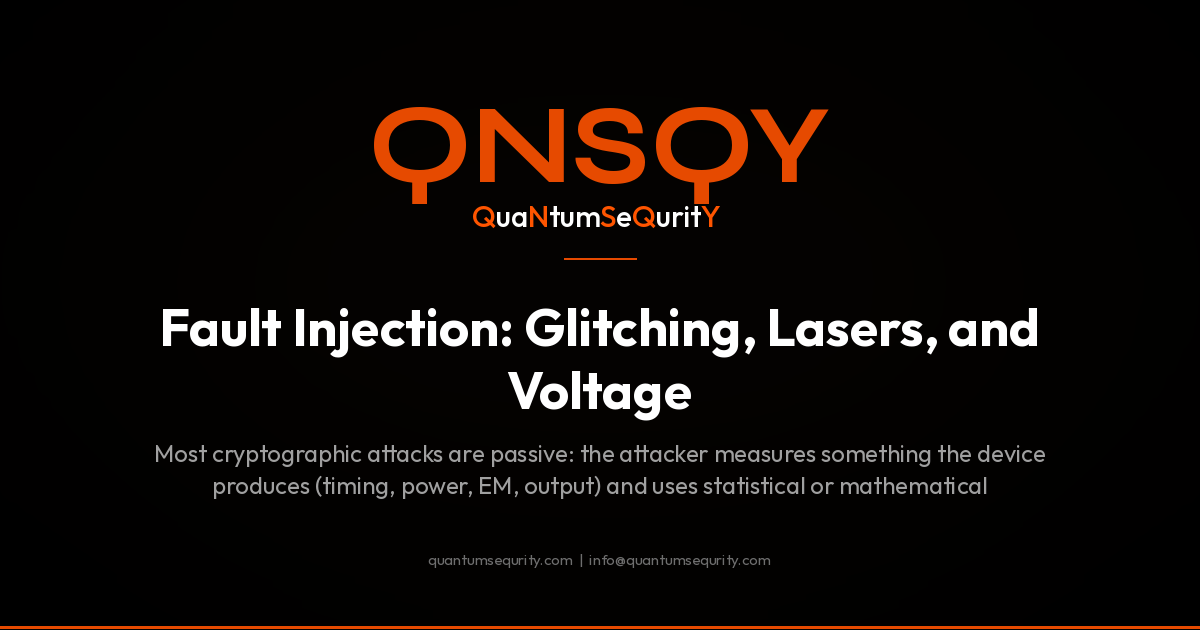Fault Injection: Glitching, Lasers, and Voltage - QNSQY post-quantum encryption guide