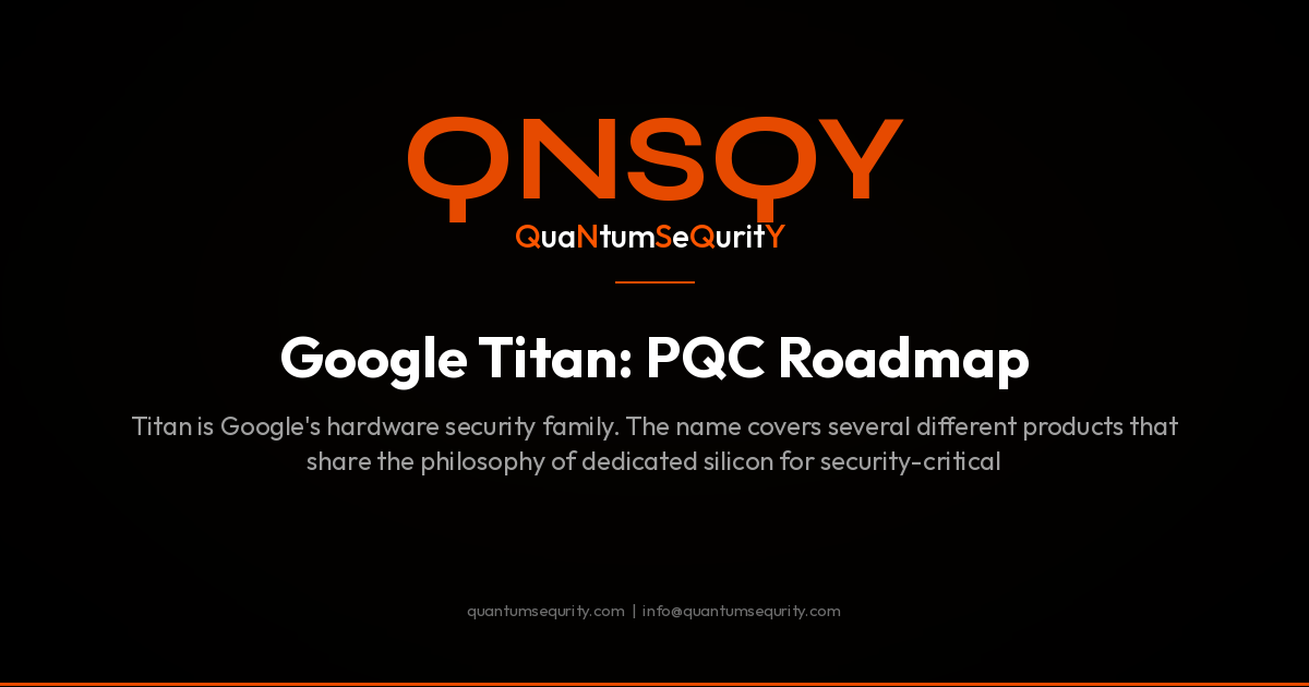 Google Titan: PQC Roadmap - QNSQY post-quantum encryption guide