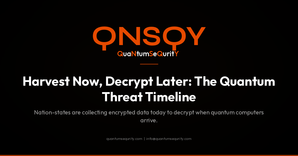 Harvest Now, Decrypt Later: The Quantum Threat Timeline - QNSQY post-quantum encryption guide