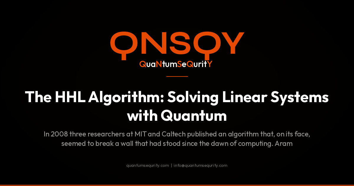 The HHL Algorithm: Solving Linear Systems with Quantum - QNSQY post-quantum encryption guide