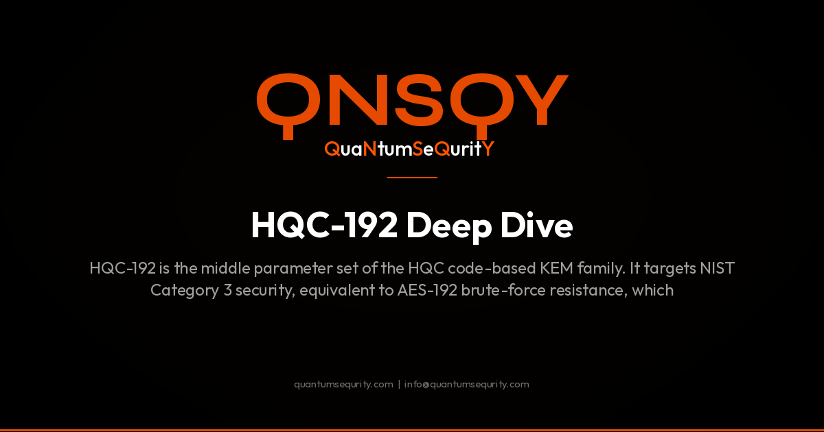 HQC-192 Deep Dive - QNSQY post-quantum encryption guide