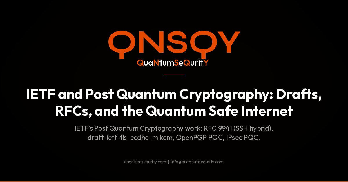 IETF and Post Quantum Cryptography: Drafts, RFCs, and the Quantum Safe Internet - QNSQY post-quantum encryption guide
