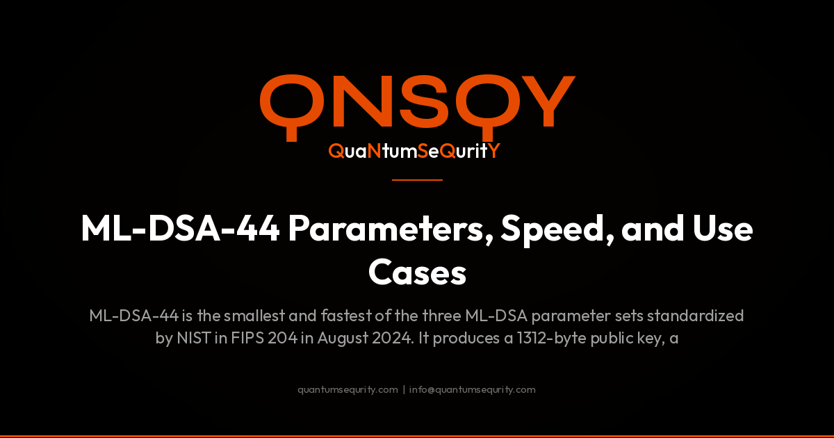 ML-DSA-44 Parameters, Speed, and Use Cases - QNSQY post-quantum encryption guide