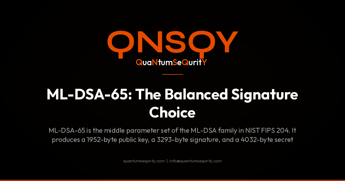 ML-DSA-65: The Balanced Signature Choice - QNSQY post-quantum encryption guide