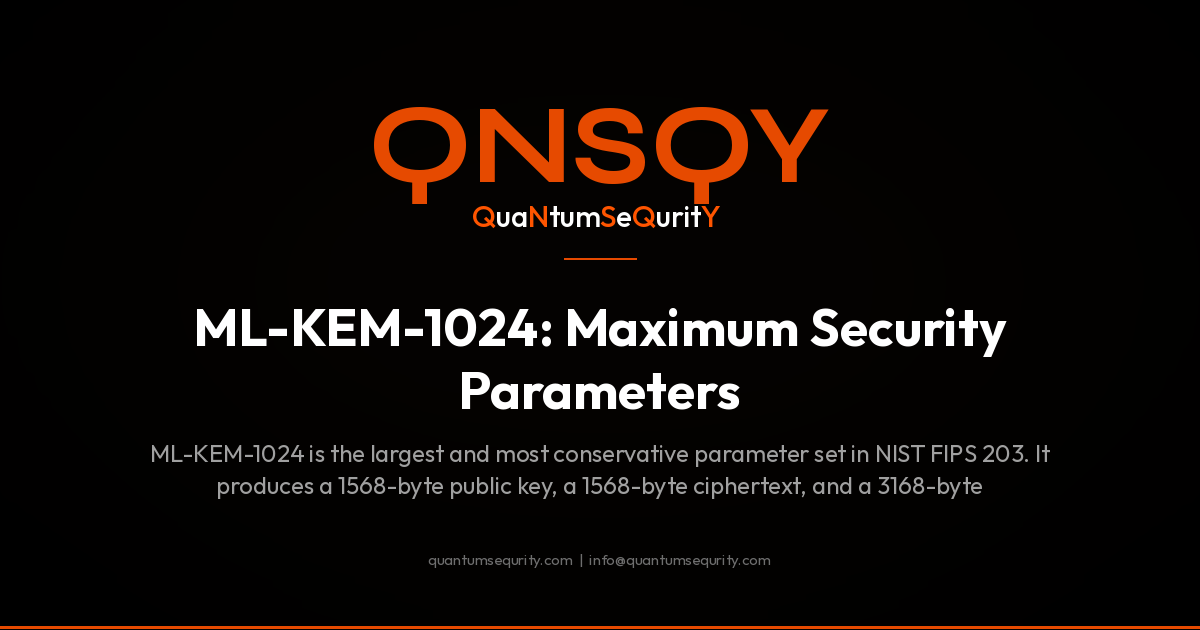 ML-KEM-1024: Maximum Security Parameters - QNSQY post-quantum encryption guide