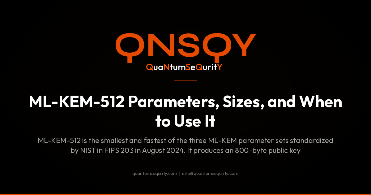 ML-KEM-512 Parameters, Sizes, and When to Use It - QNSQY post-quantum encryption guide
