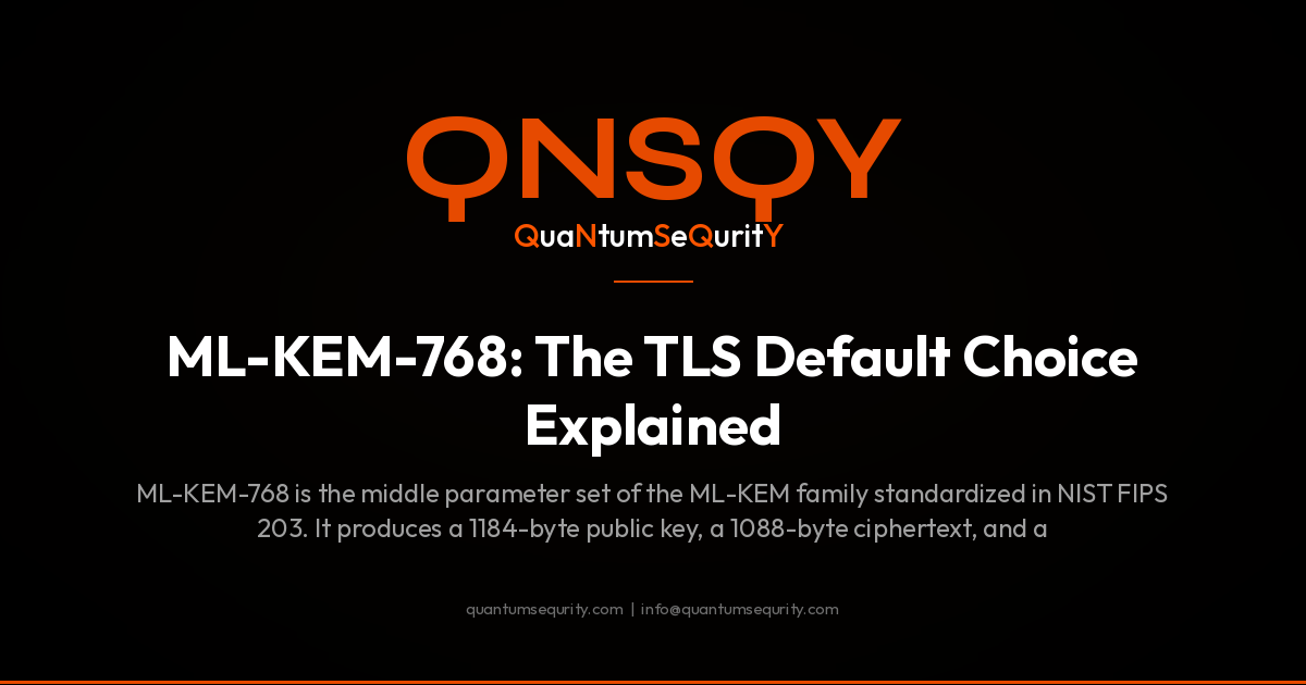 ML-KEM-768: The TLS Default Choice Explained - QNSQY post-quantum encryption guide
