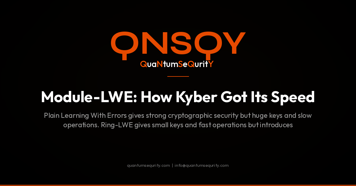 Module-LWE: How Kyber Got Its Speed - QNSQY post-quantum encryption guide