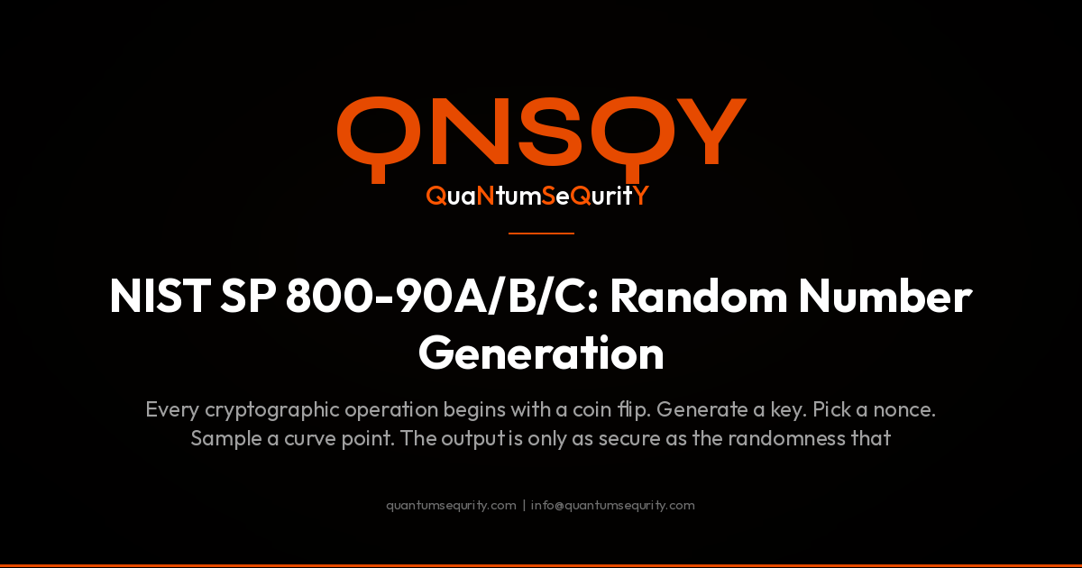 NIST SP 800-90A/B/C: Random Number Generation - QNSQY post-quantum encryption guide