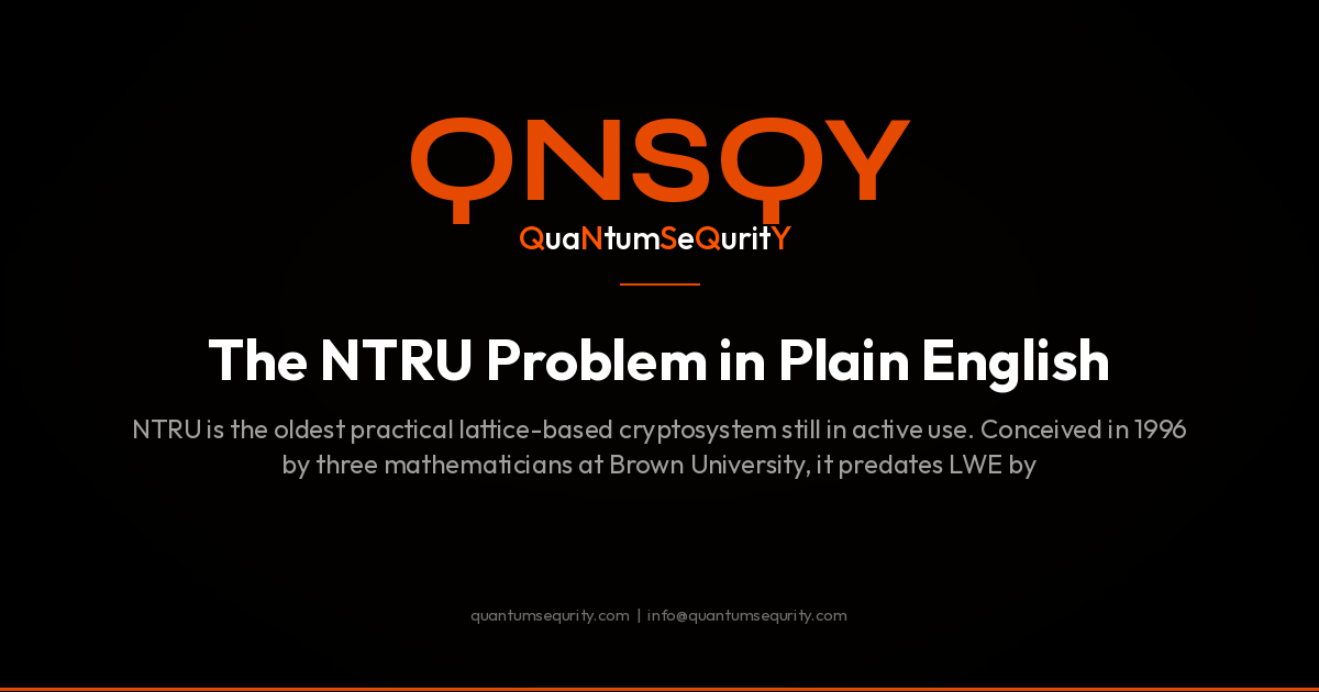 The NTRU Problem in Plain English - QNSQY post-quantum encryption guide