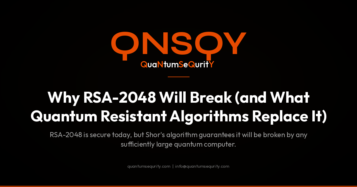 Why RSA-2048 Will Break (and What Quantum Resistant Algorithms Replace It) - QNSQY post-quantum encryption guide