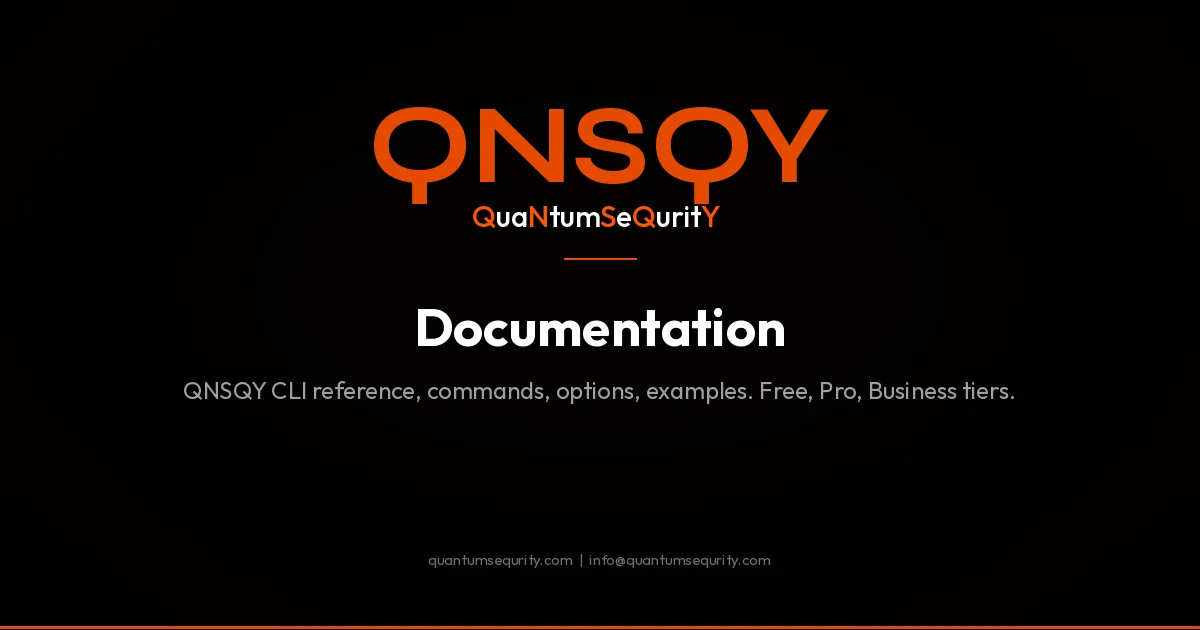 QNSQY Documentation | Post-Quantum CLI Reference